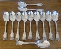 Frionnet Francois Mid Century Shell Pattern Silverware- Set of 37