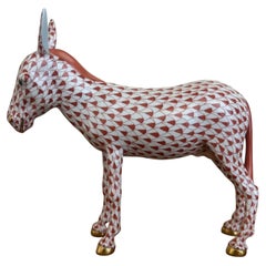 Herend Hand Painted Donkey with Gold Hooves, 1990's