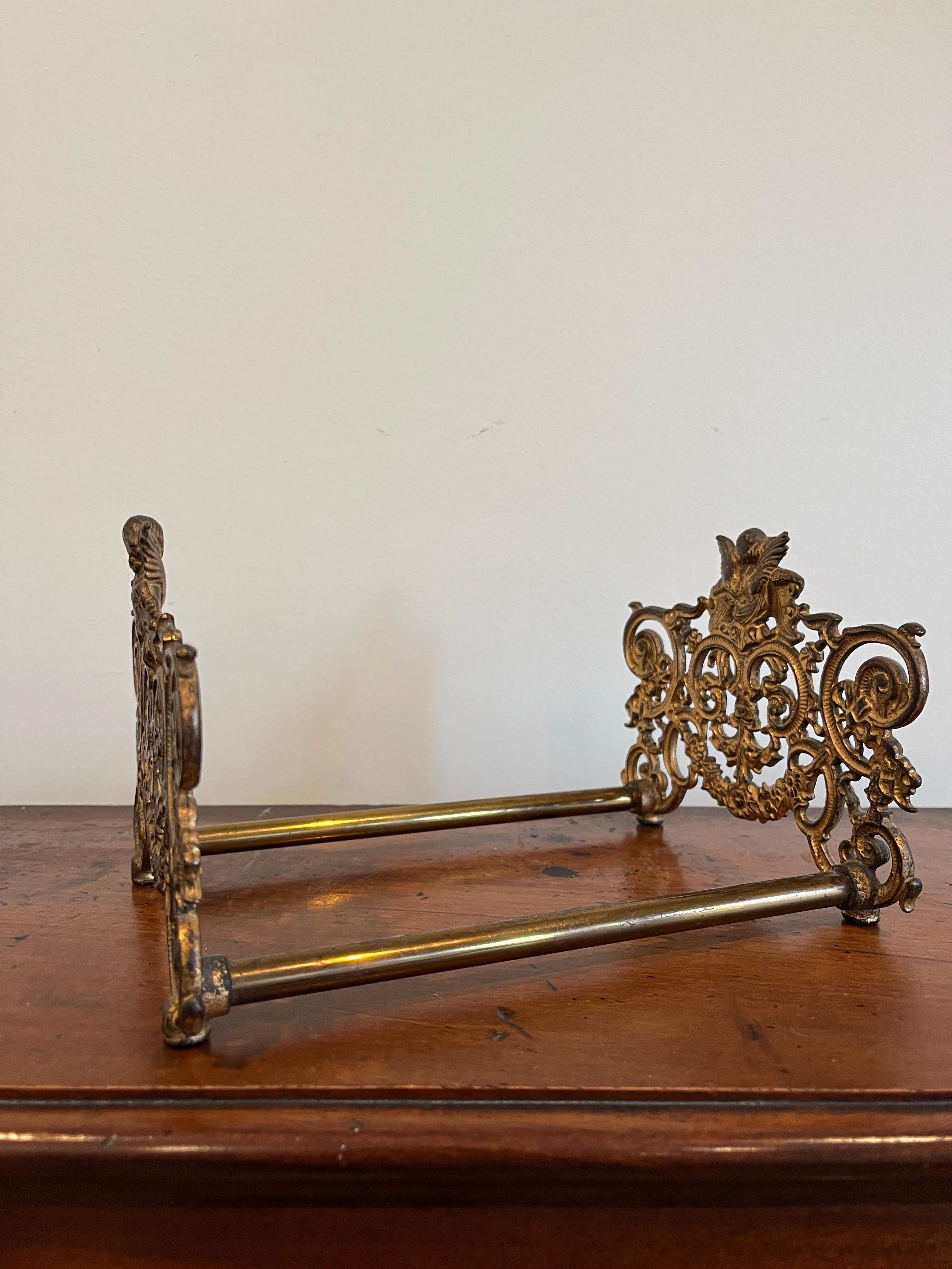 Victorian Vintage Brass Cherub Book Slide For Sale