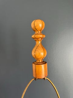 Vintage Turned Wood Lamp Mahogany Maple and Walnut