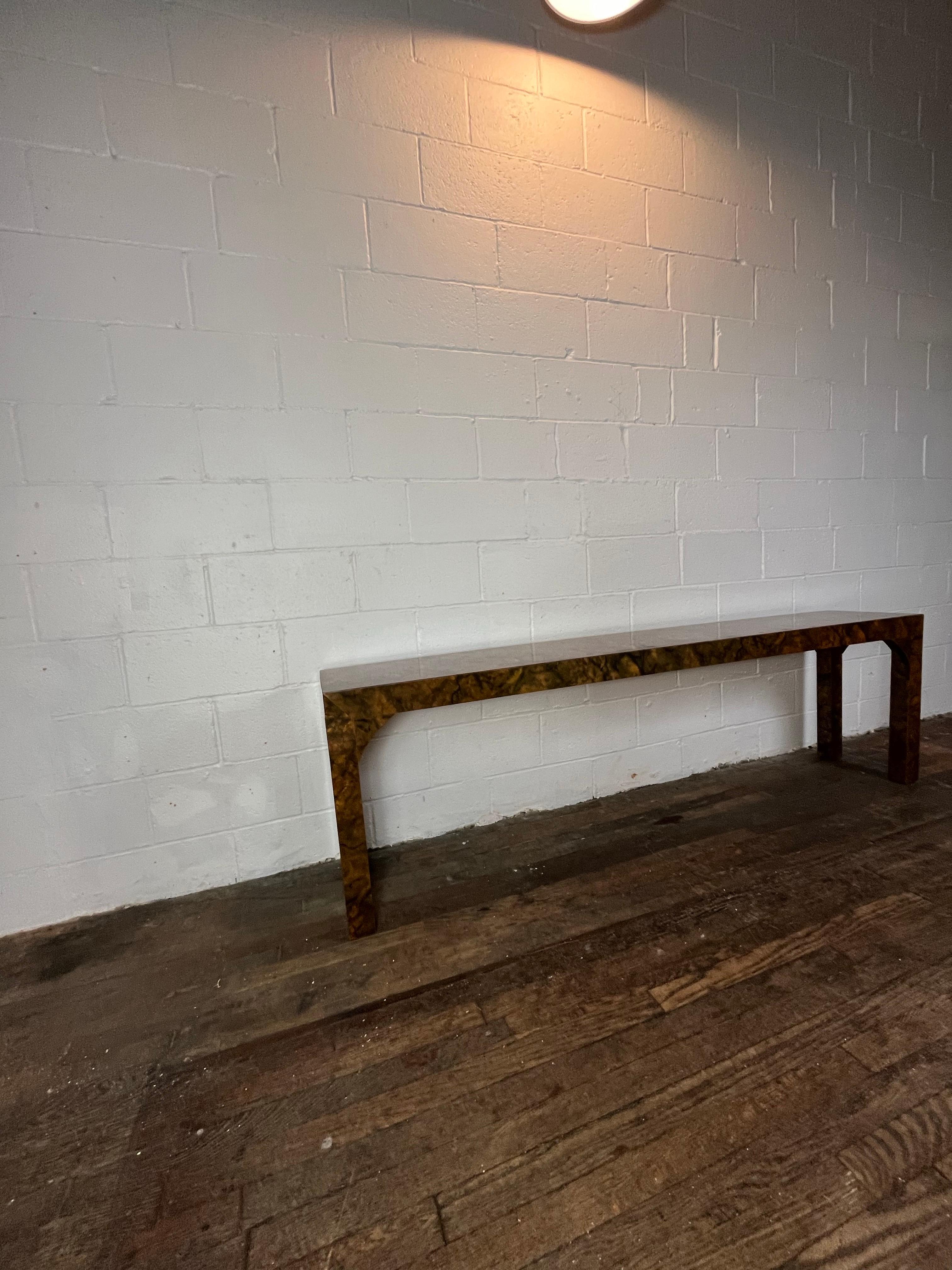 Postmoderne Table console Parsons en stratifié lustré tortue en vente
