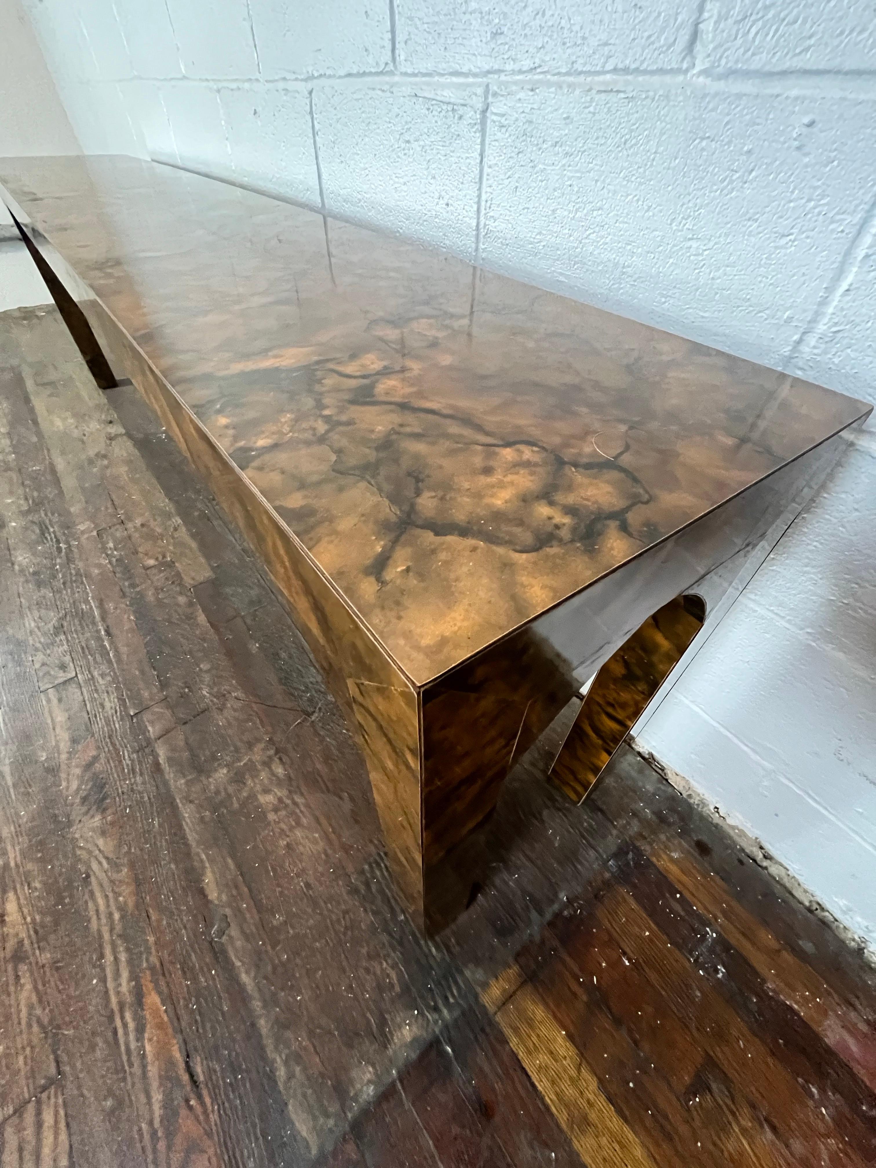 Table console Parsons en stratifié lustré tortue Bon état - En vente à W Allenhurst, NJ