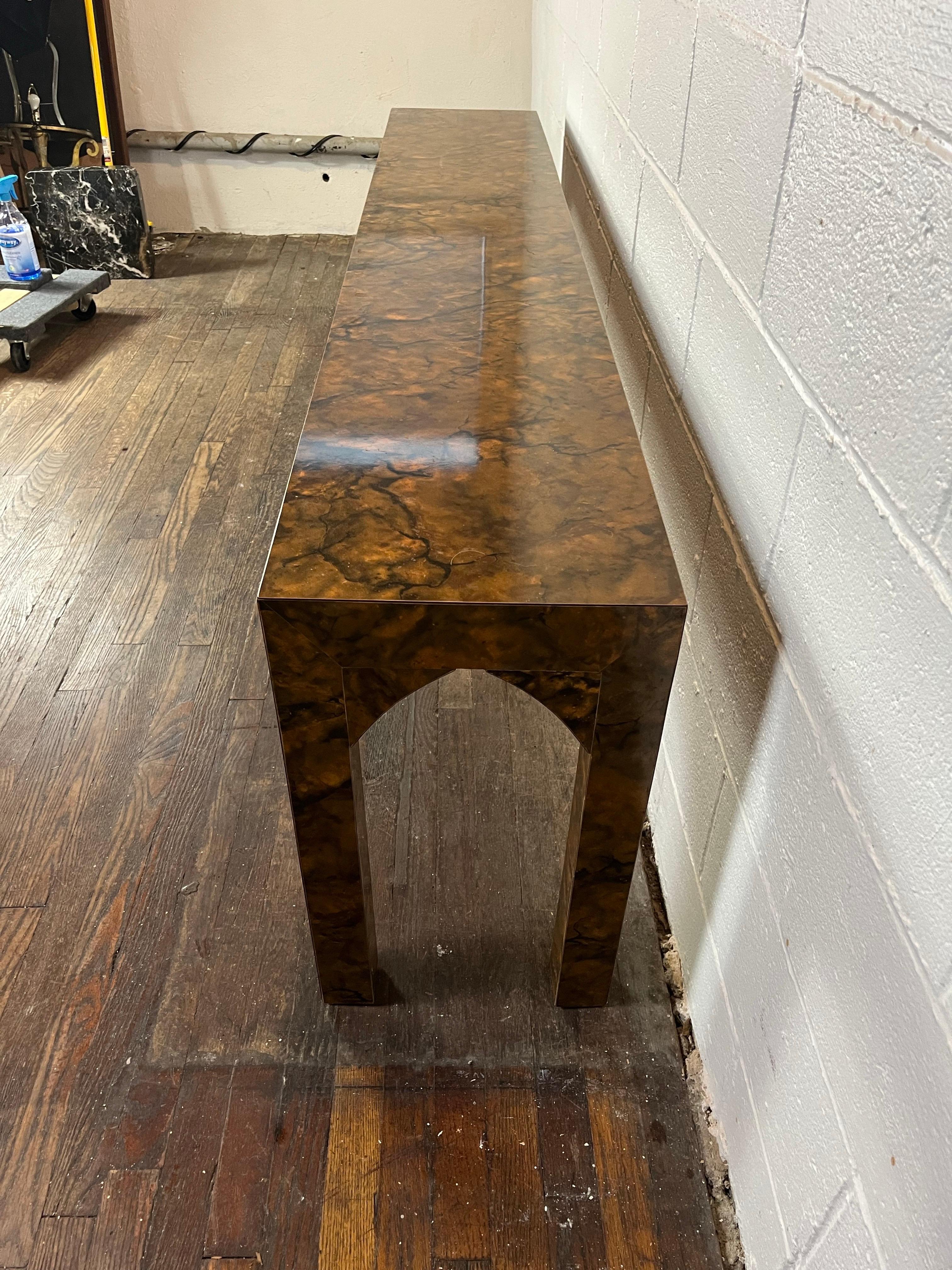 Table console Parsons en stratifié lustré tortue en vente 1