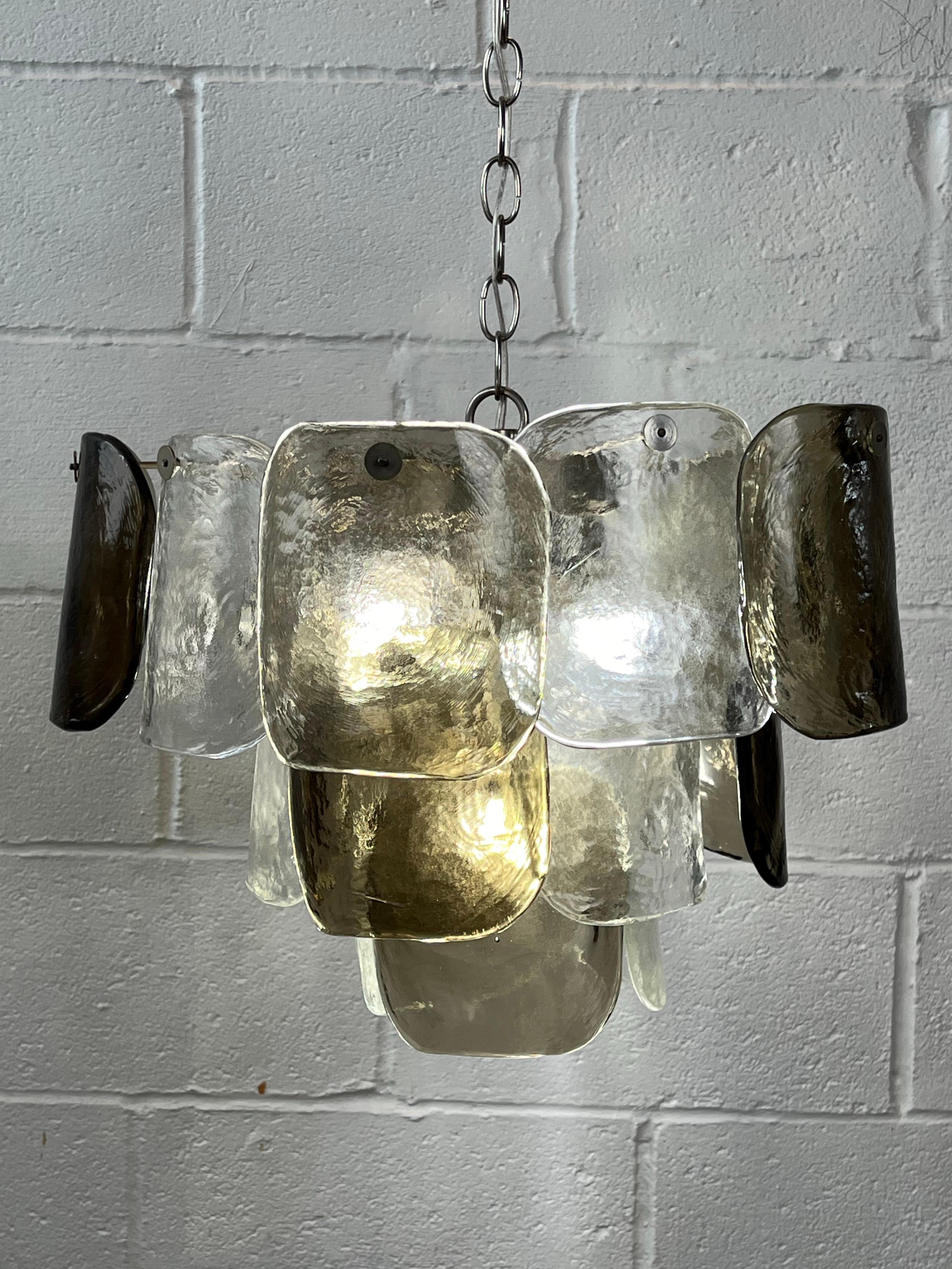 J.T. Lampadario Kalmar a pannelli trasparenti e fumé in vendita 1