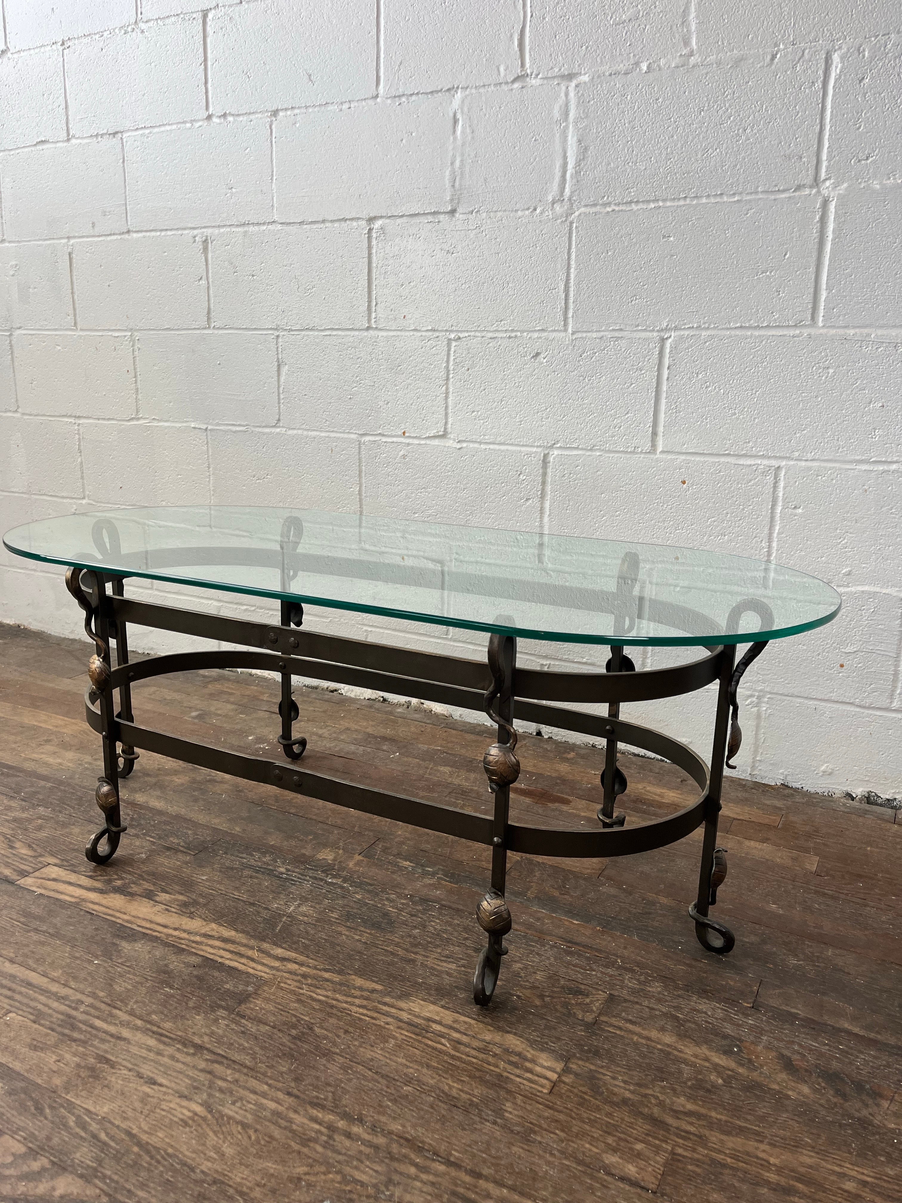 Arts and Crafts Arts & Crafts Oval Coffee Table For Sale