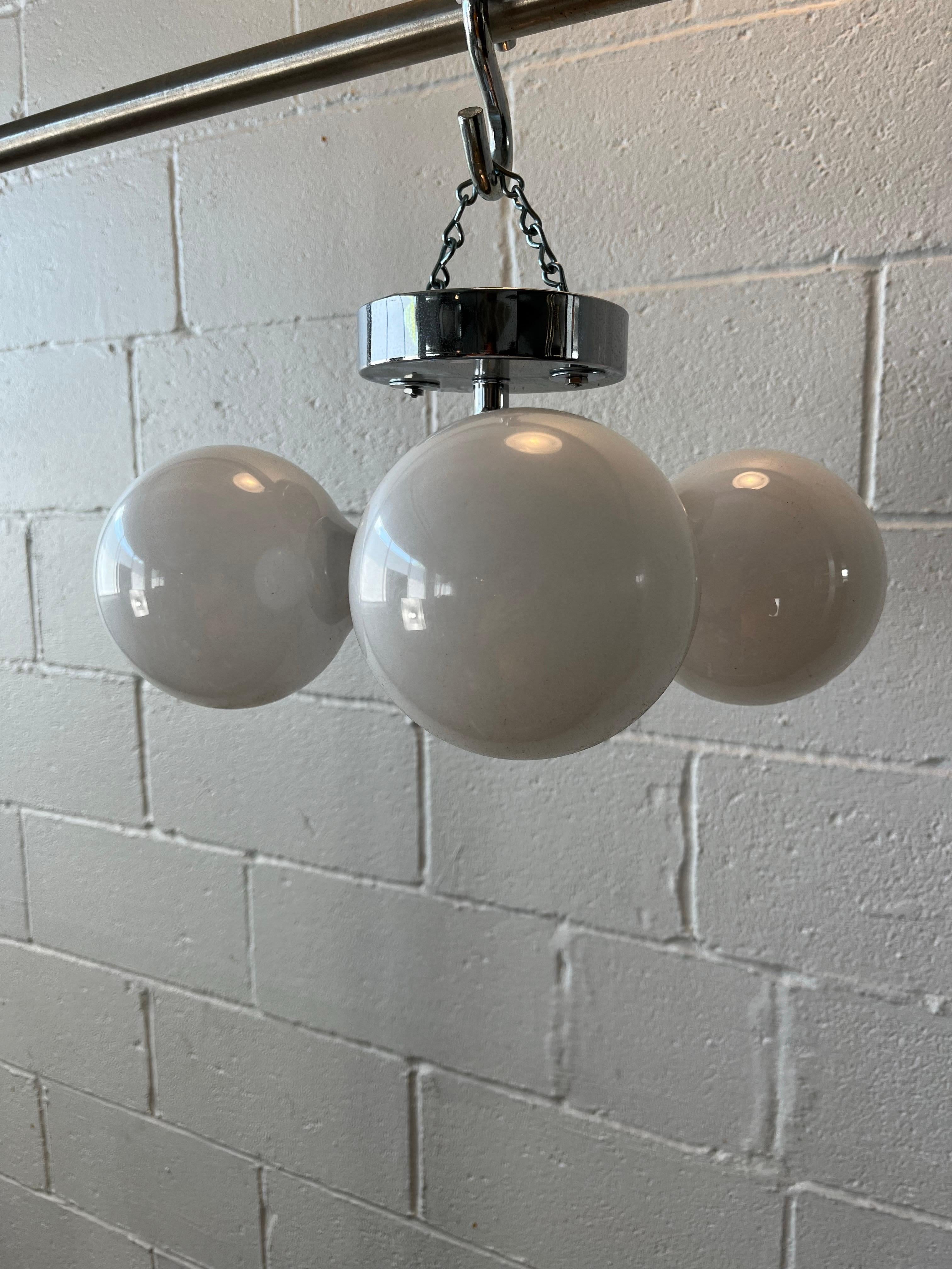 Mid-Century Modern Robert Sonneman Style Chrome Sputnik Atomic Flush Mount For Sale 1