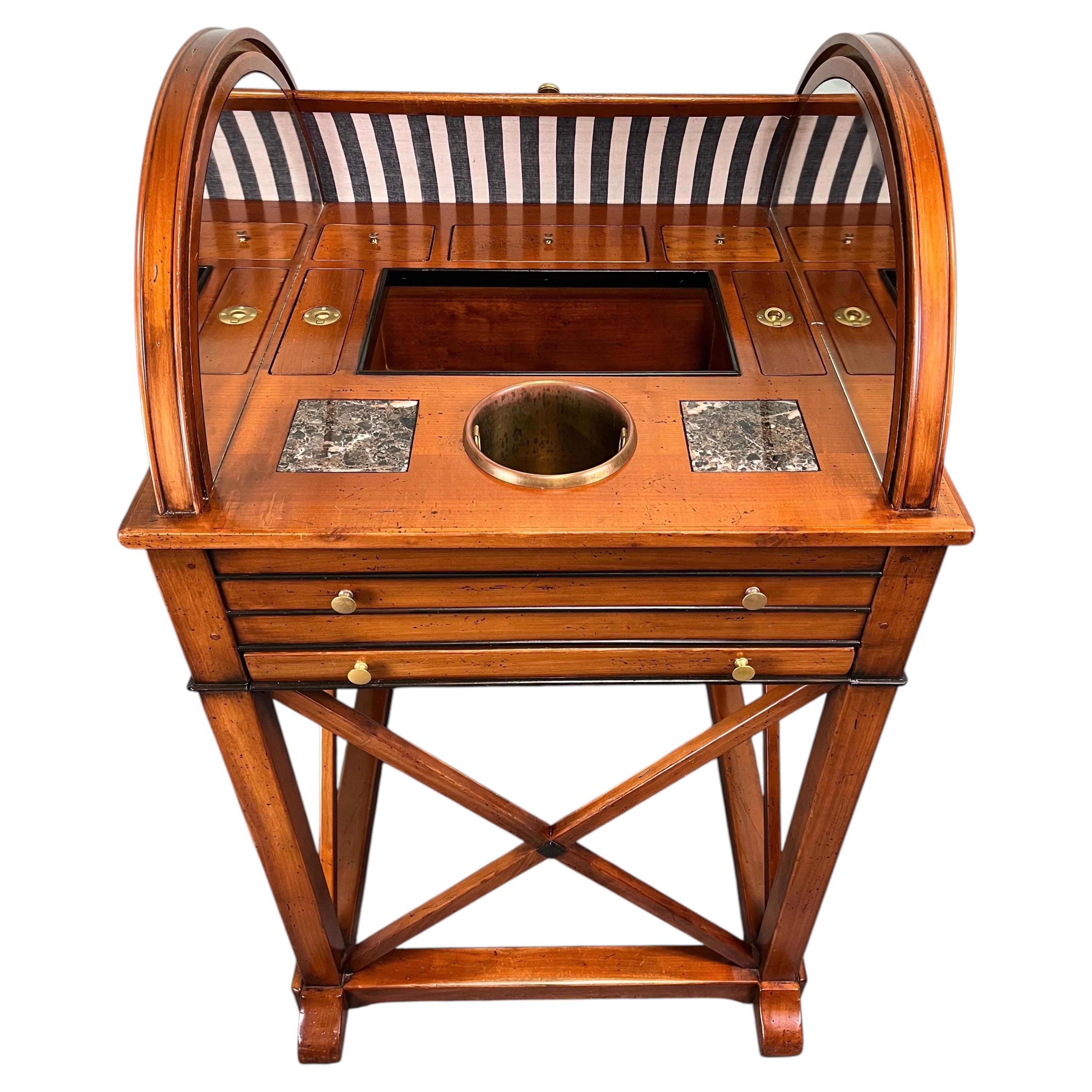 Armadio per liquori Tambour Rolle Bar d'epoca in vendita