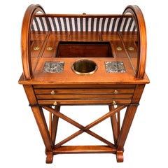 Vintage Tambour Roll Bar Liquor Cabinet