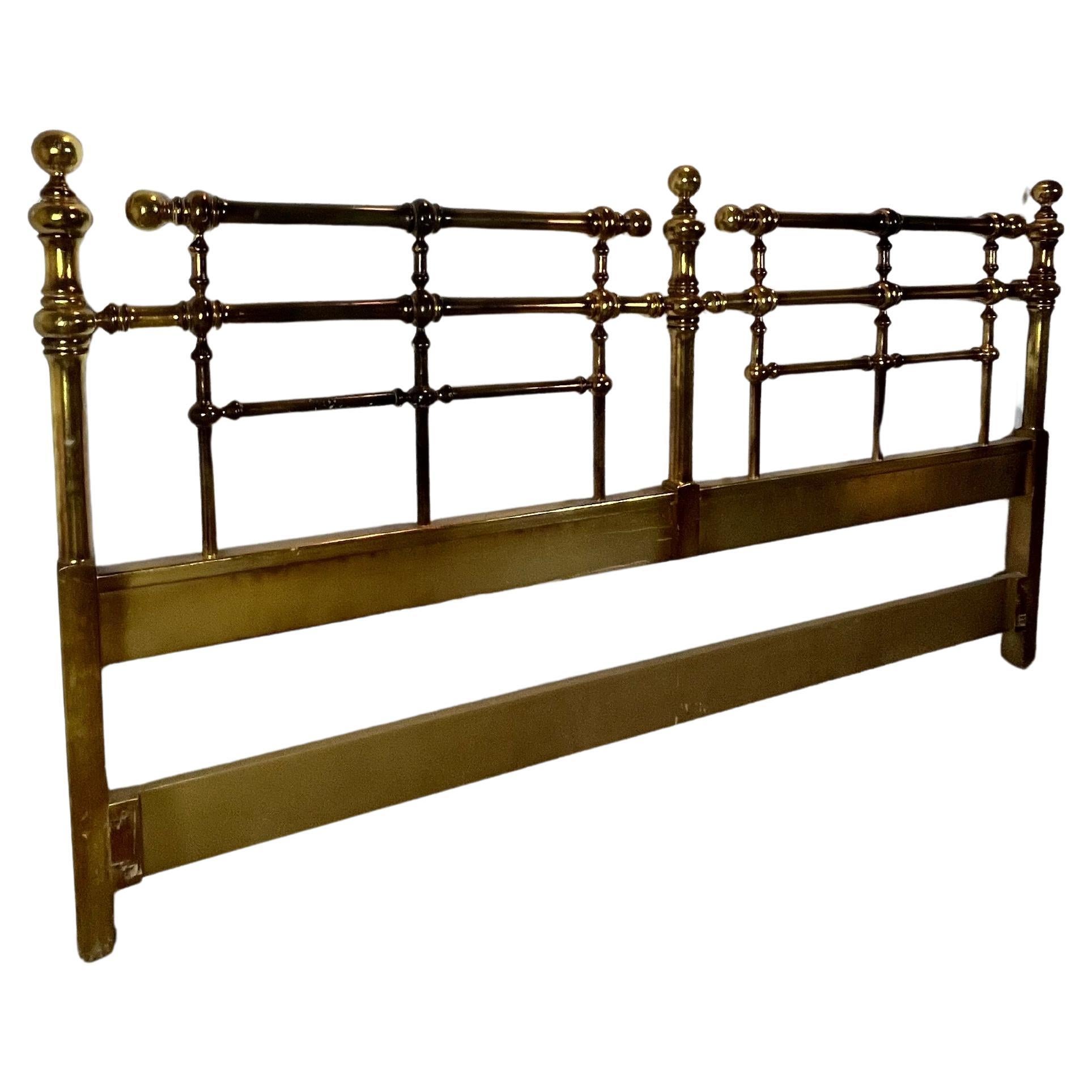 Hollywood Regency Drexel Et Cetera Campaign Headboard King For Sale