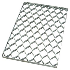 Mid-Century Modern Galvanized Metal Door Mat, Hand-Crafted, 1950s