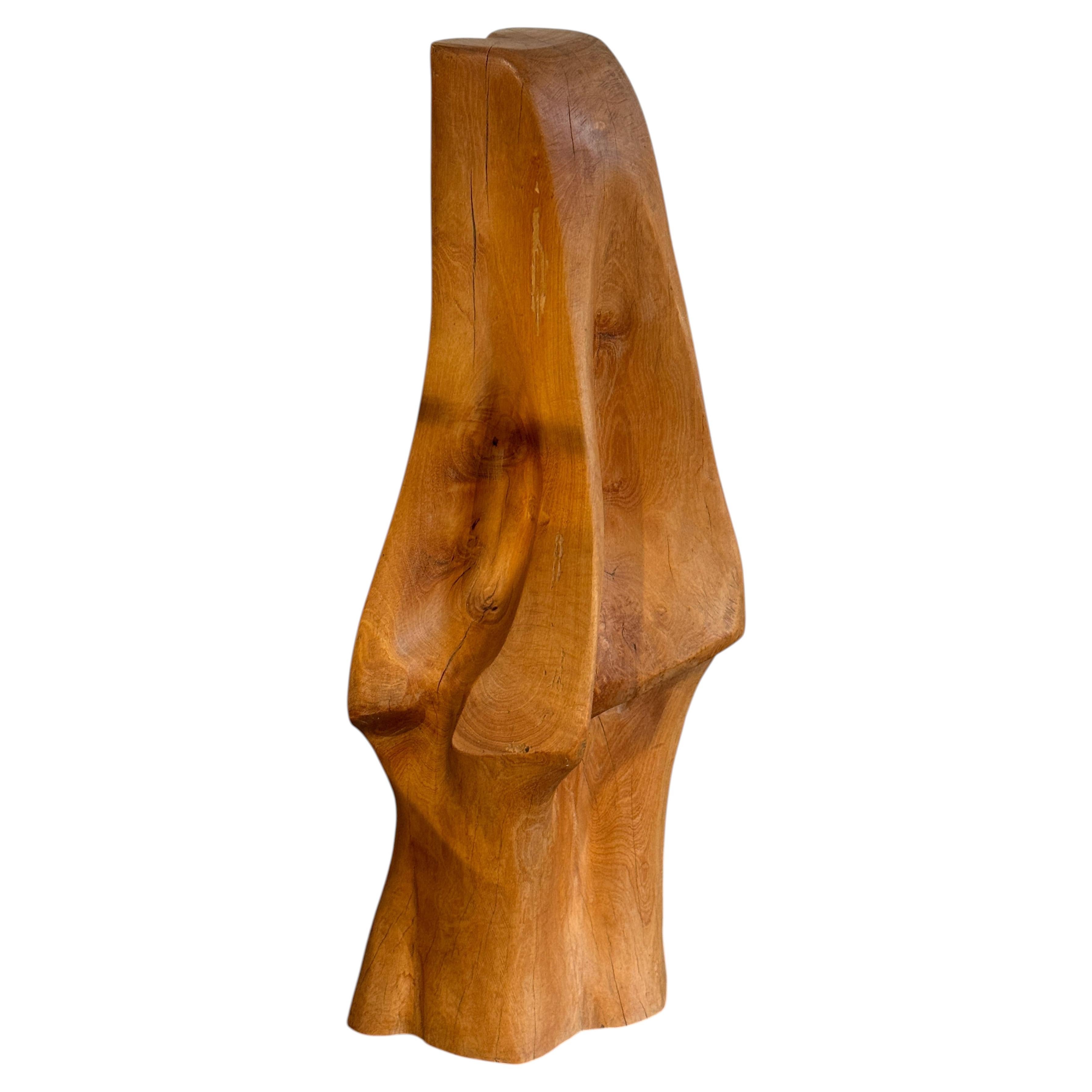 Handcarved Wooden Abstract Sculpture by Ralph Peplow of California (1907-1987)