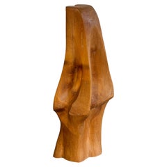 Scultura astratta in legno intagliato a mano di Ralph Peplow, California (1907-1987)
