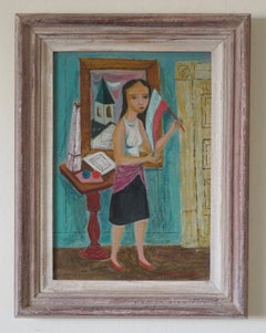 San Francisco Artist Raymond Tom (1921-2009) Surrealist Figurative Painting