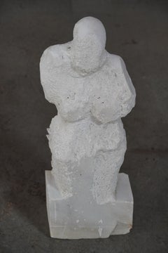 Scultura astratta figurativa in marmo di Jerrold Ballaine, artista della Bay Area