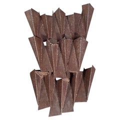 Patinated c. 1970s Brutalist Wall Sculpture Sea Ranch