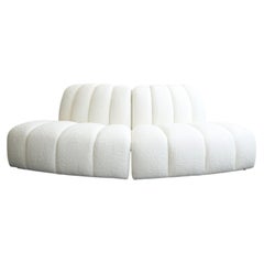 Bernhardt Design Flair Modular Sofa or Lounge Chairs, pair in Boucle Upholstery