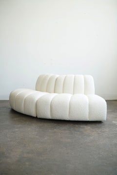 Bernhardt Design Flair Modular Sofa or Lounge Chairs, pair in Boucle Upholstery