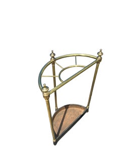 Vintage English Brass and Cast Iron Umbrella Stand