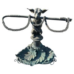 Rare English Country House Cast Bronze Bronze Umbrella Stand Verdi Gris