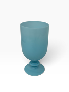 Set di otto calici Portieux Vallerysthal in opalina blu turchese