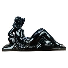 Escultura de mujer Art Déco Charles Lemanceau para Saint Clément, años 30