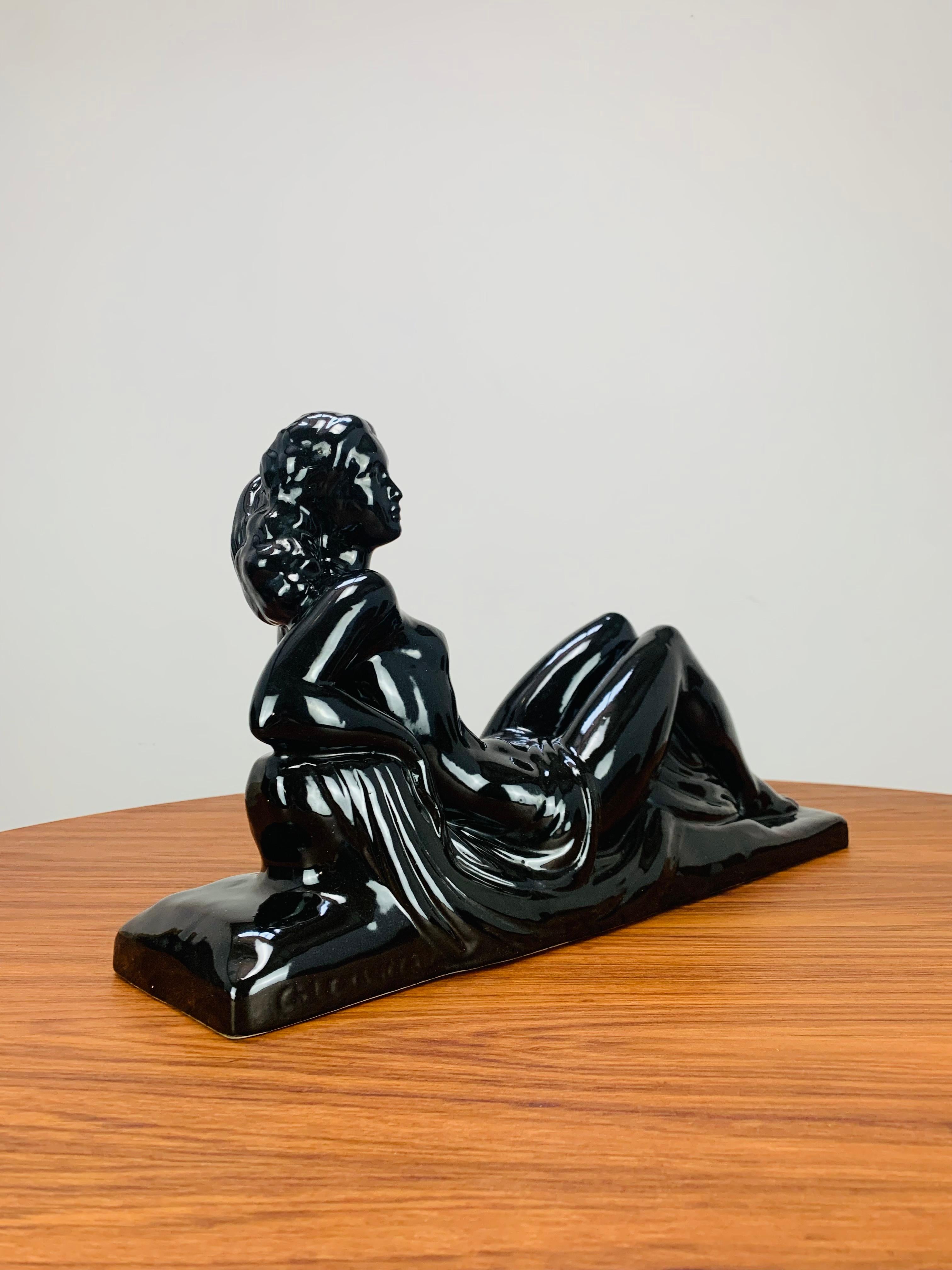 Francese Scultura di donna Art Déco Charles Lemanceau per Saint Clément, anni '30 in vendita