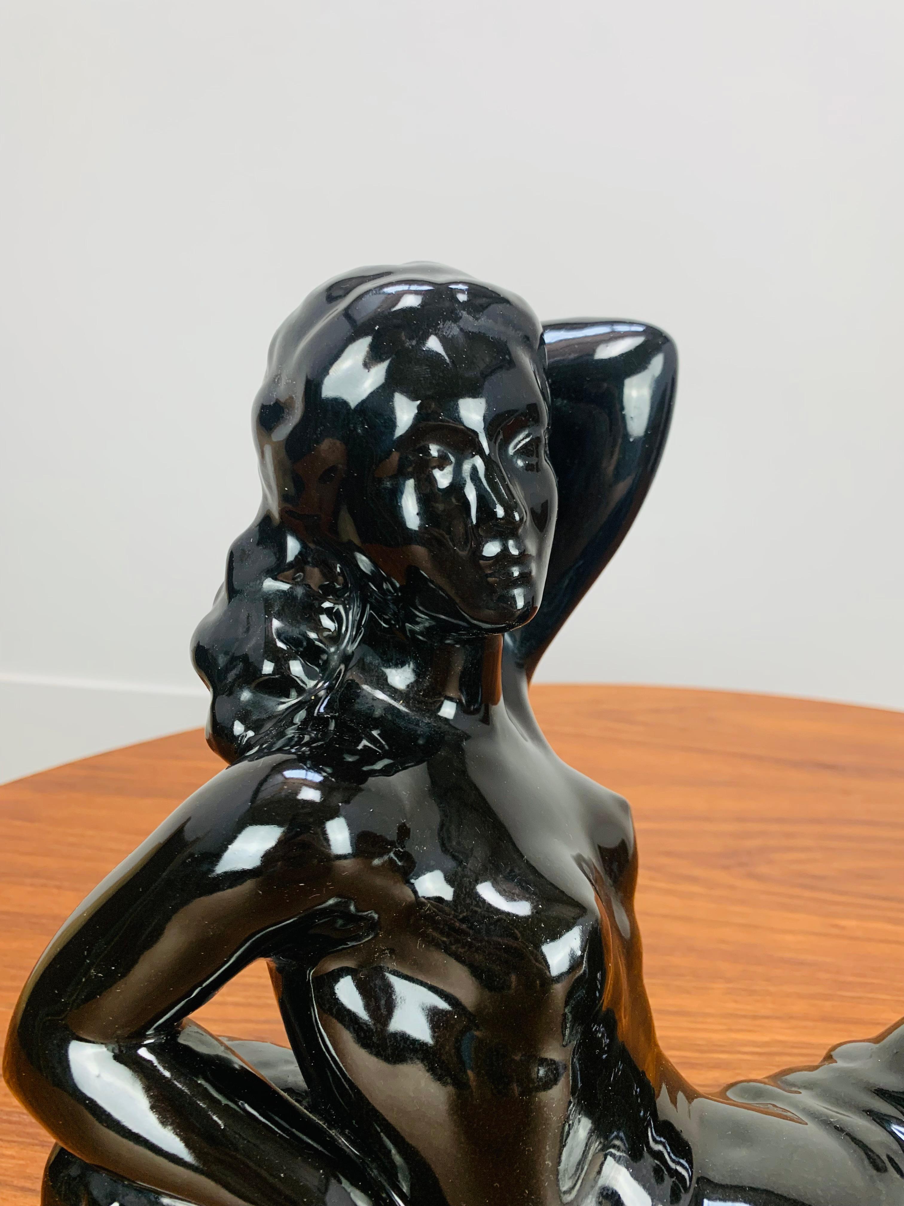Scultura di donna Art Déco Charles Lemanceau per Saint Clément, anni '30 in vendita 7