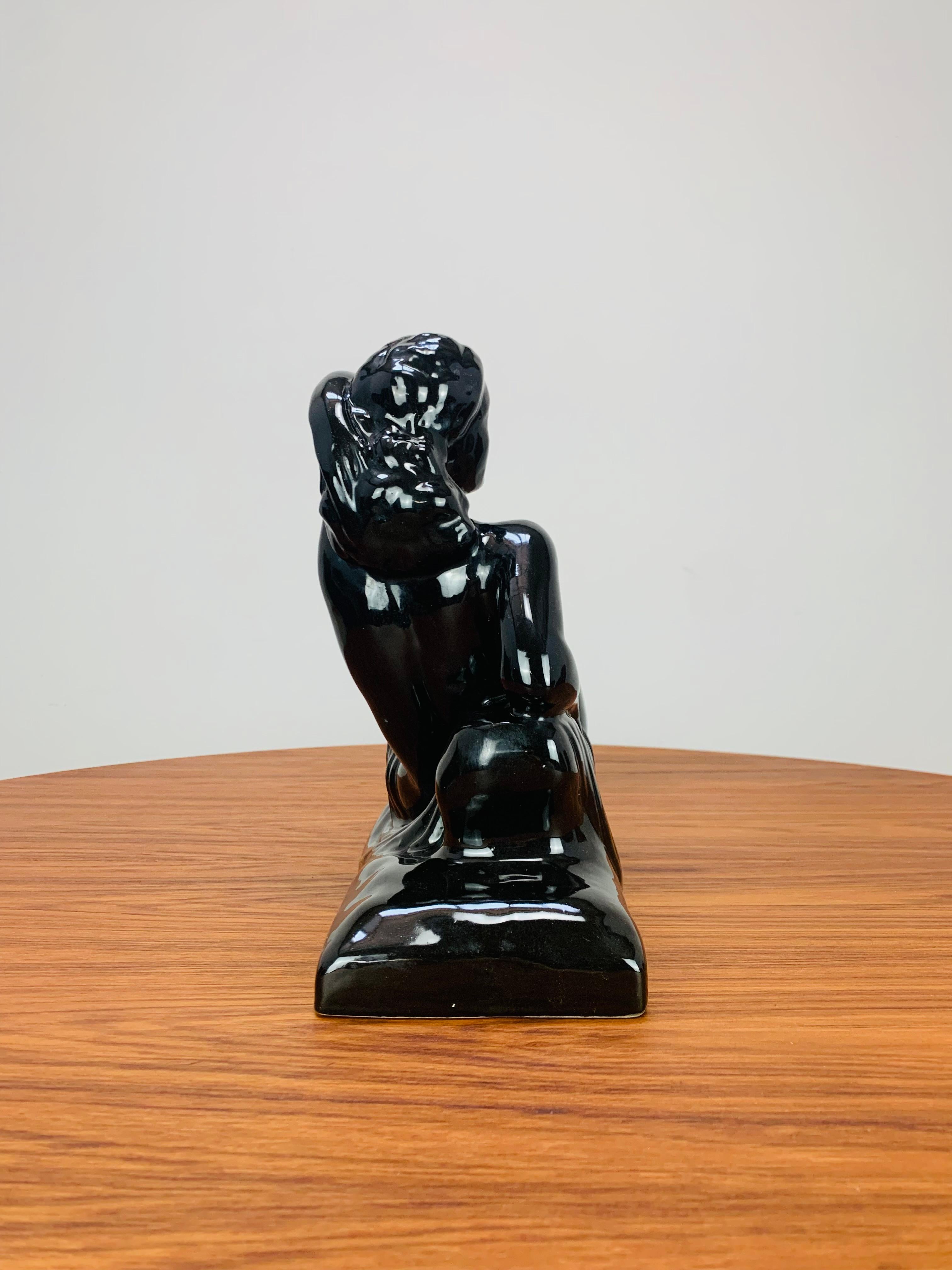 Metà XX secolo Scultura di donna Art Déco Charles Lemanceau per Saint Clément, anni '30 in vendita