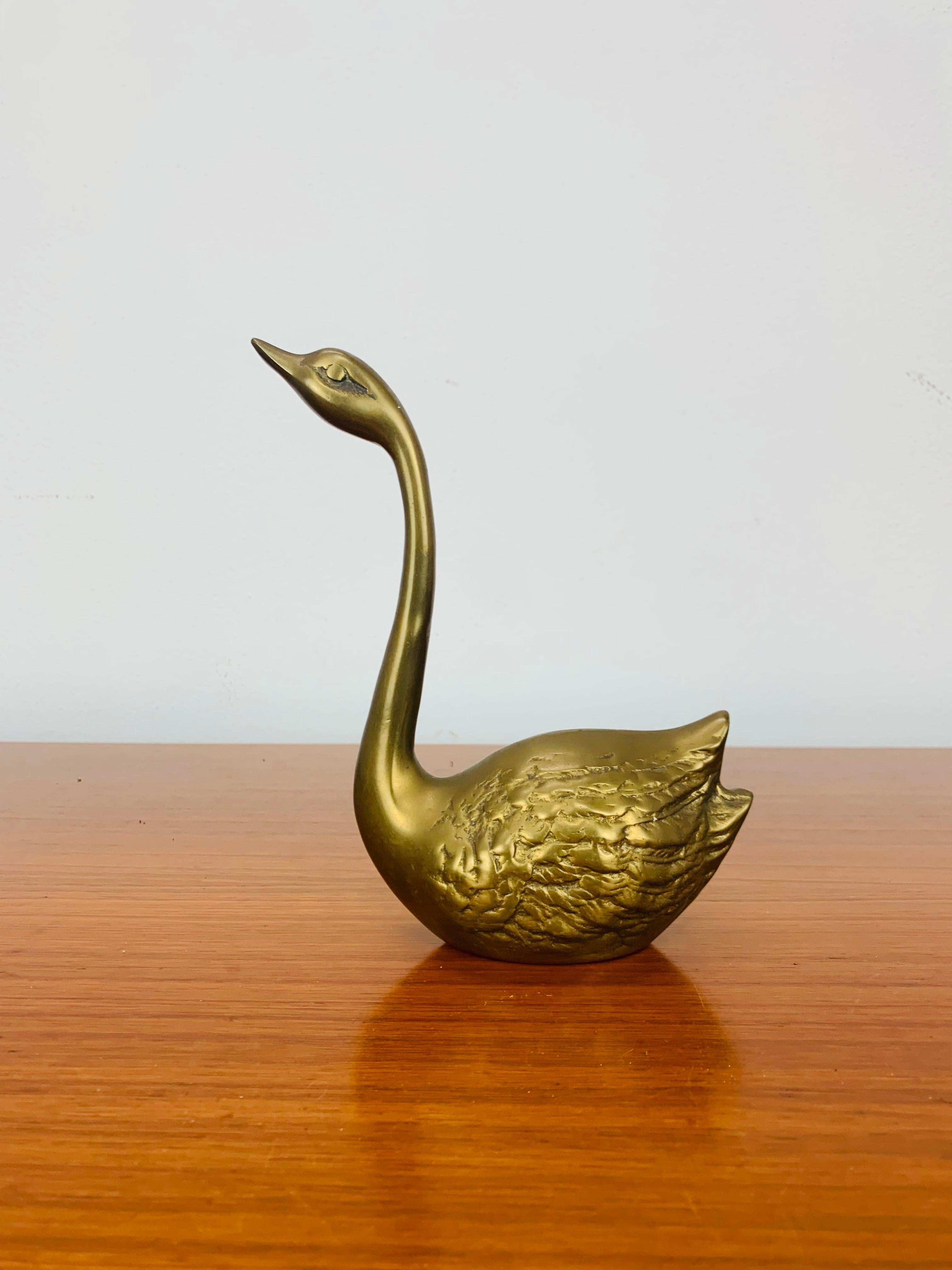 Fine XX secolo Scultura di anatra in ottone, anni '70 in vendita