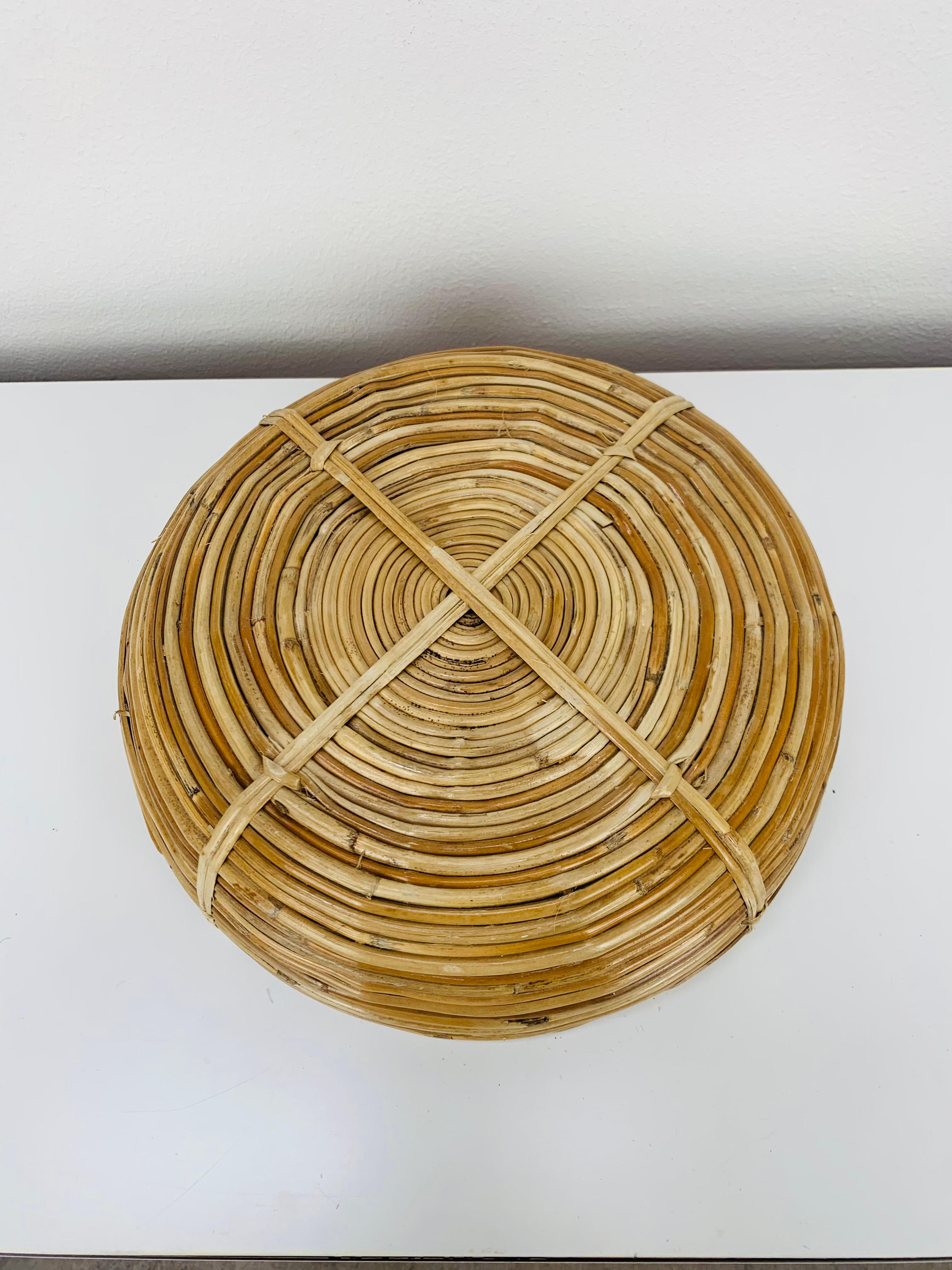 Set di 3 cesti in rattan, Italia, anni '60 in vendita 3