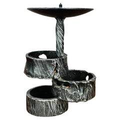 Brutalist Mid Century wrought iron candle holder