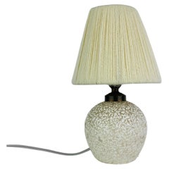 Mid-century Jean Besnard table lamp, ceramic and wool lampshade