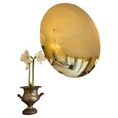 Varenna 24 Ct Verre Eglomisé Red Gold Diameter Convex Mirror - 59"/150 cm dia.