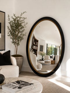 Sculptural Oval Mirror -Hand-Silvered Glass