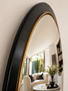 Sculptural Oval Mirror -Hand-Silvered Glass