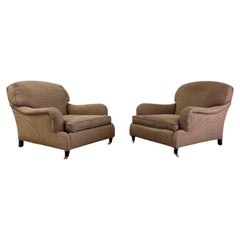 Chaises de bibliothèque « Houndst » Ralph Lauren, style anglais, beige et marron, avec roulettes, lot de 2