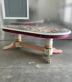 Artistic Hand Painted Whimsical Mckenzies Child Style Oval Wood Coffee Table
