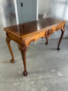 Louis XV French Style Convertible Console Table - Hand-Carved Wood