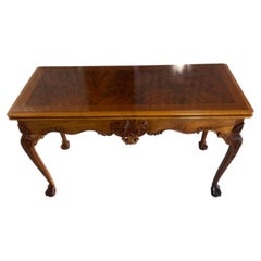 Louis XV French Style Convertible Console Table - Hand-Carved Wood