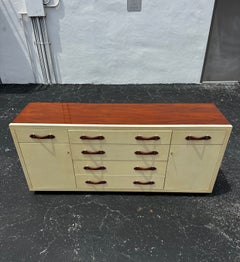 Vintage Early 2000s Mahogany and Leather Dresser by Ralph Lauren f