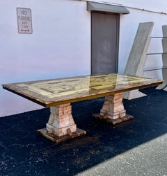 1960s MCM Monumental Onyx Pedestal Dining Table by Muller's of Mexico