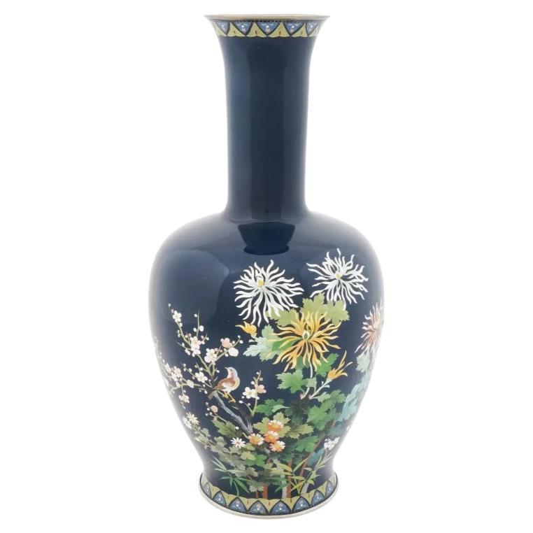 Vase en émail cloisonné Inaba de l'époque japonaise Taisho
