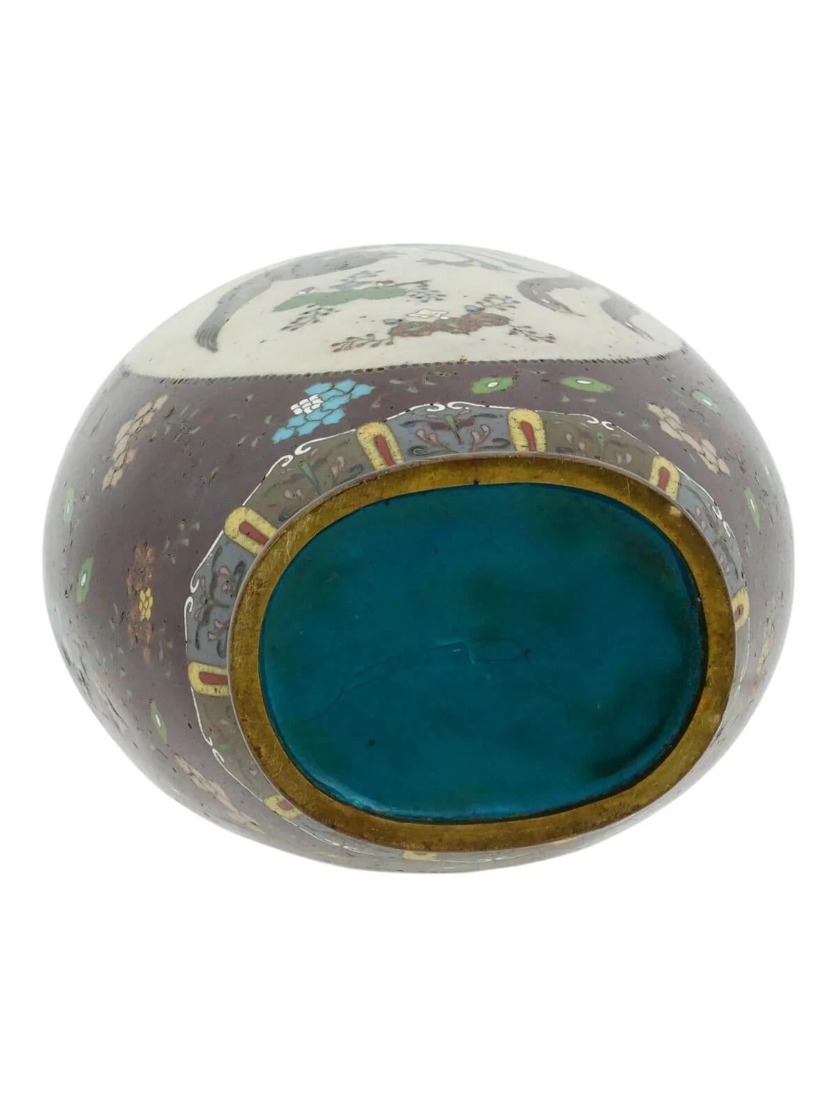 Ancienne jarre japonaise Meiji en émail cloisonné Dragon Goldstone Namikawa School en vente 1
