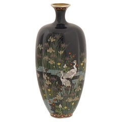 Share Japanese Cloisonne Enamel Silver Wire Vase Attributed to Hayashi Kodenji