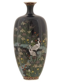 Share Japanese Cloisonne Enamel Silver Wire Vase Attributed to Hayashi Kodenji