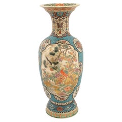 Large Japanese Cloisonne Enamel Meiji Totai Shippo Vase, Kinkozan School