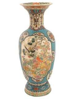 Large Japanese Cloisonne Enamel Meiji Totai Shippo Vase, Kinkozan School
