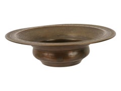 Antique Islamic Brass Basin With Engraved Motifs