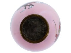Antique Meiji Japanese Cloisonne Pink Enamel Goldstone Vase Dragons