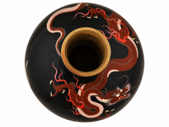 Monumental Meiji Japanese Cloisonne Enamel Double Dragon Vase